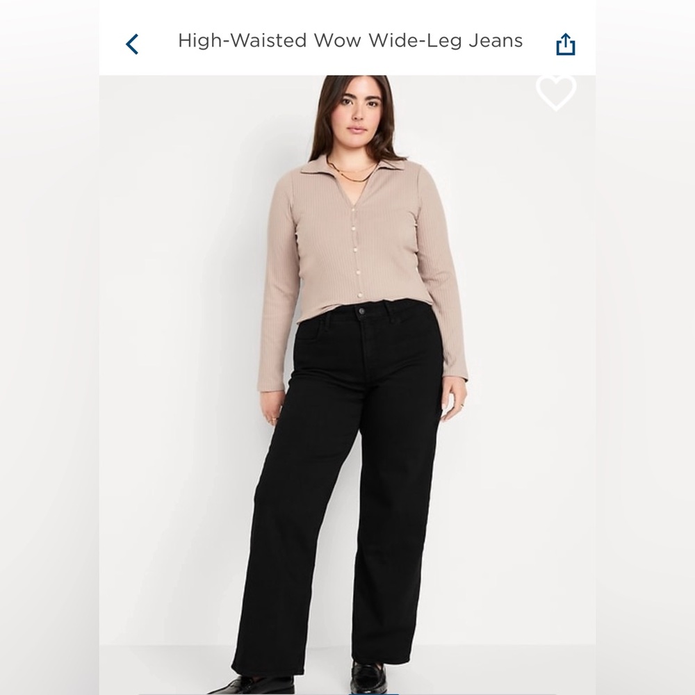 NEVER WORN: Old Navy Wow Wide Leg High Rise Black Jeans in size 4